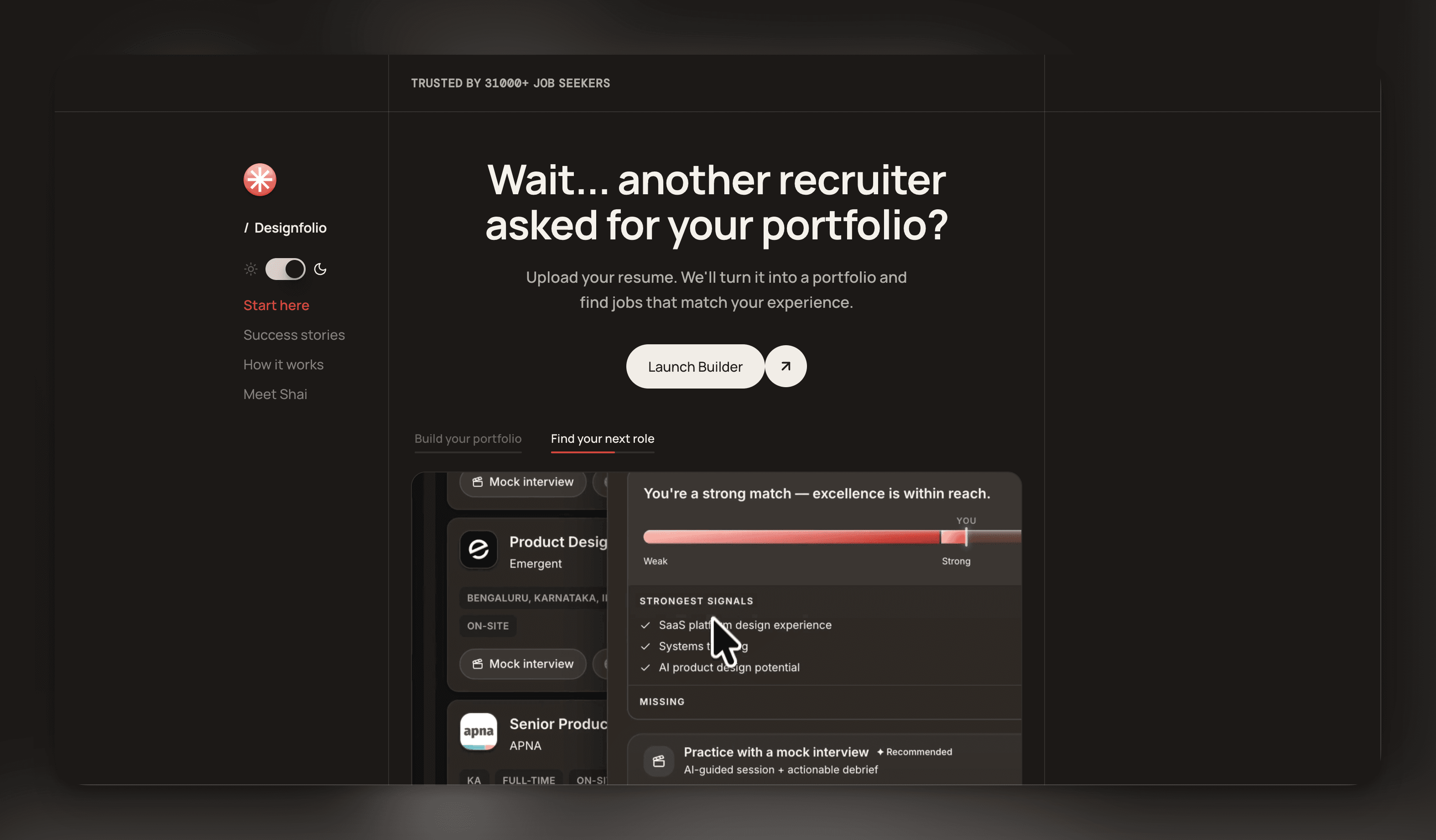 Designfolio product screenshot