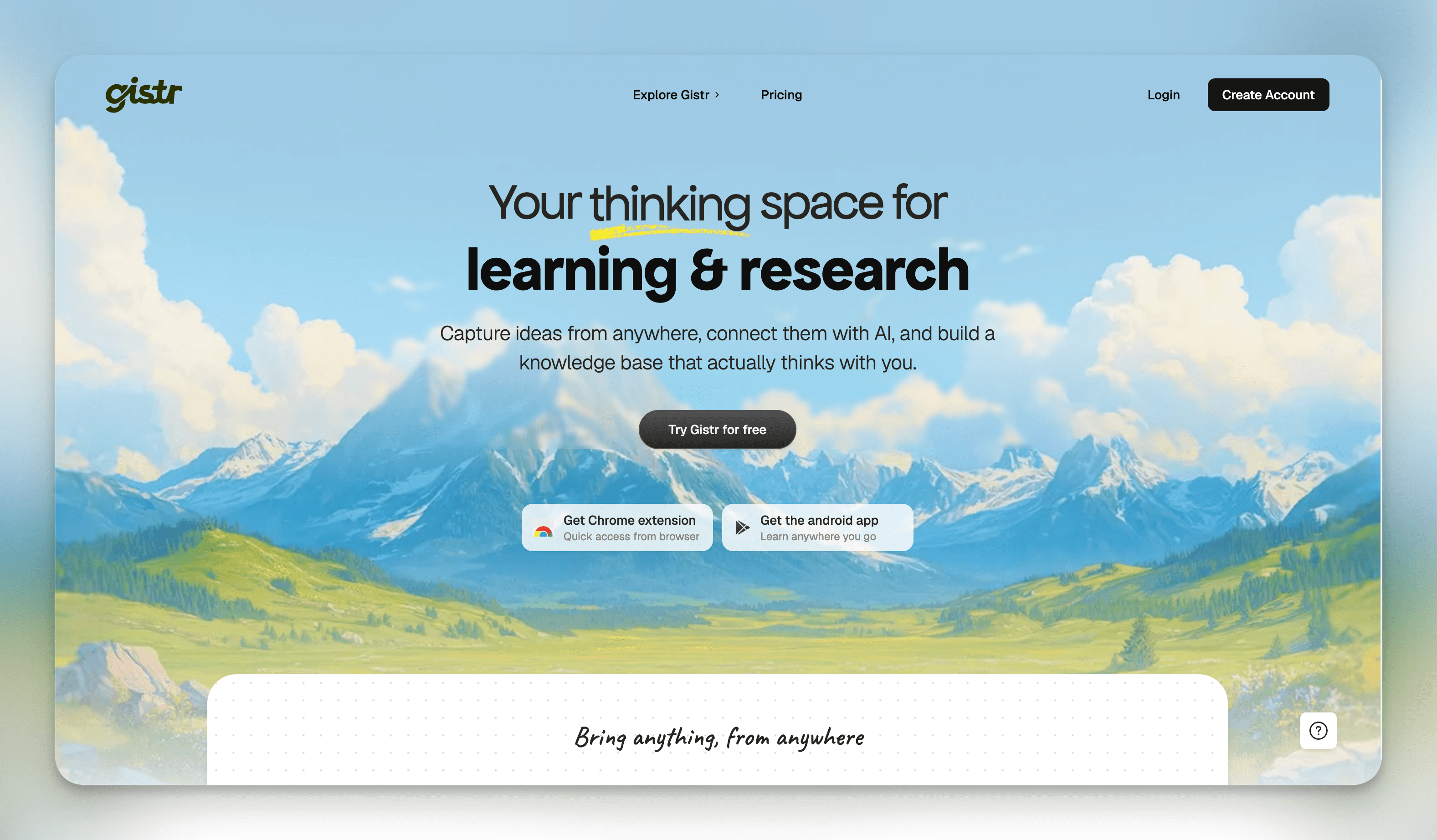 Gistr Technologies product screenshot